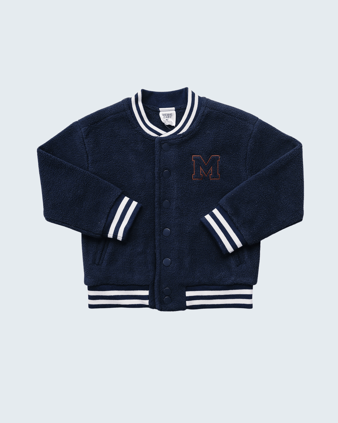 Navy Varsity Teddy Jacket