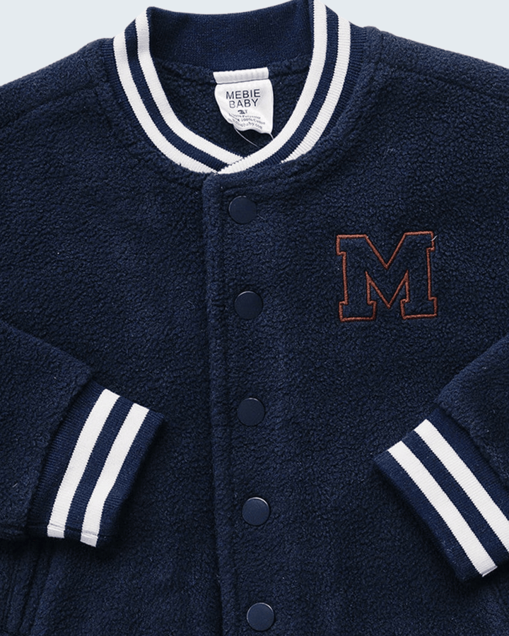 Navy Varsity Teddy Jacket