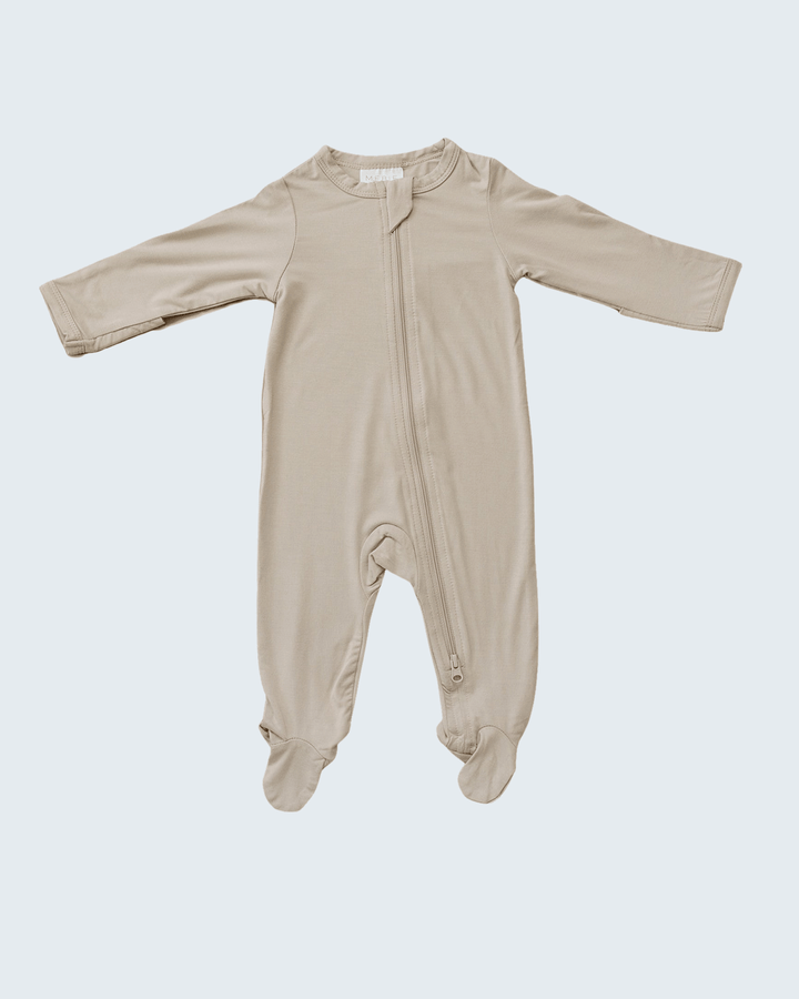 Oatmeal zipper bamboo romper
