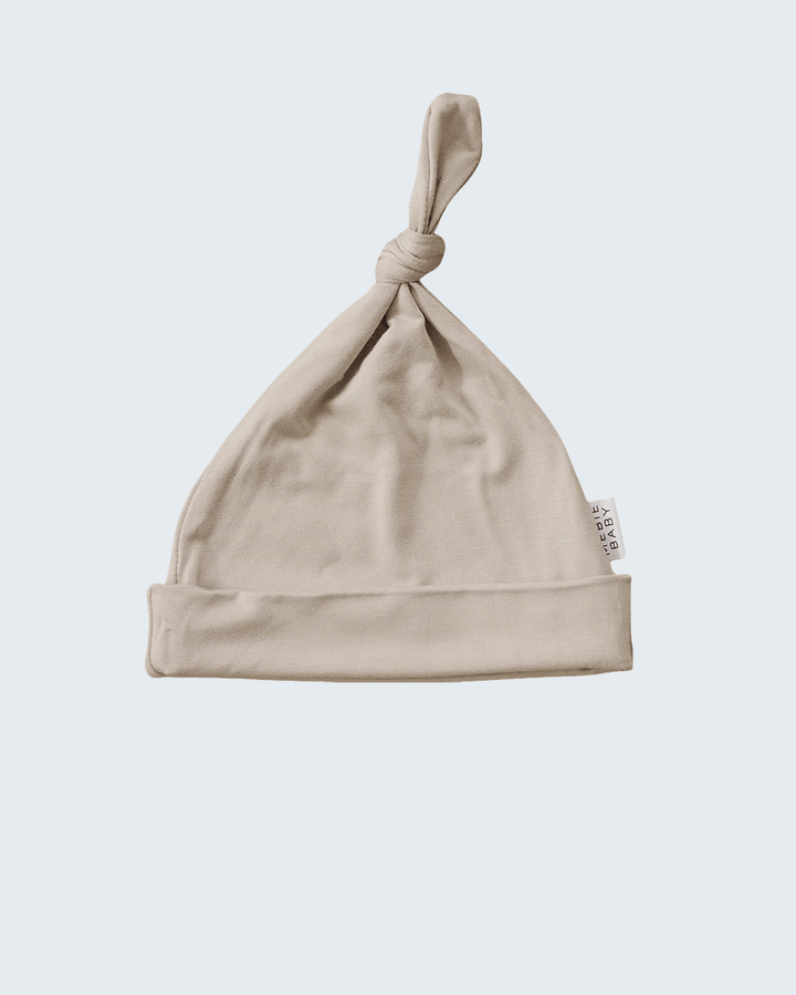 Oatmeal bamboo newborn knot hat