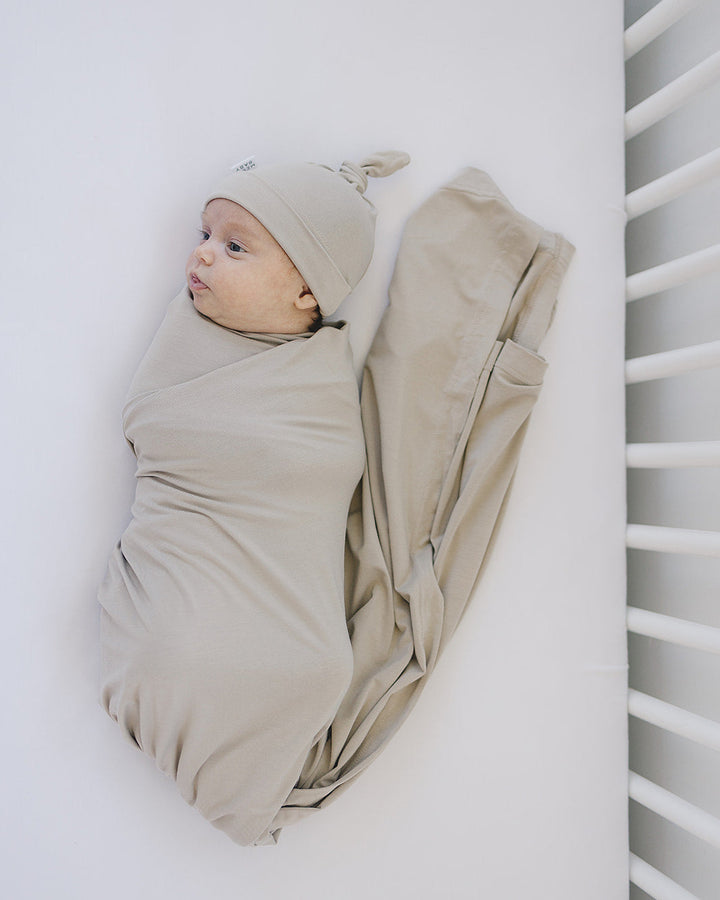 Oatmeal Bamboo Newborn Knot Hat