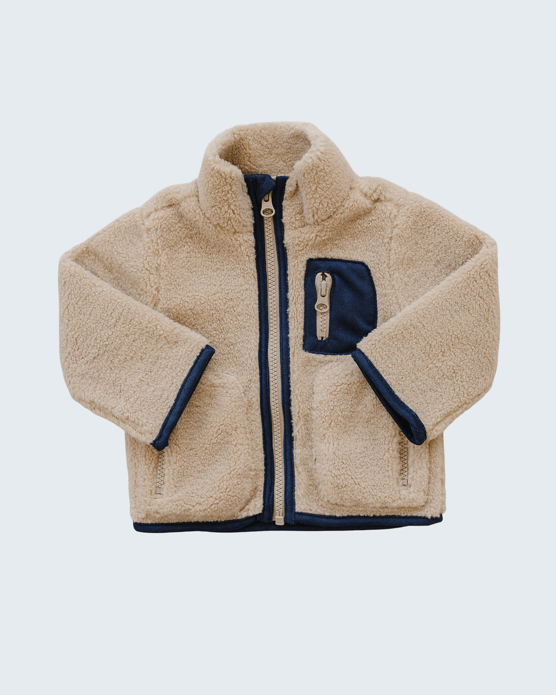 Oatmeal Sherpa Zip-Up Jacket