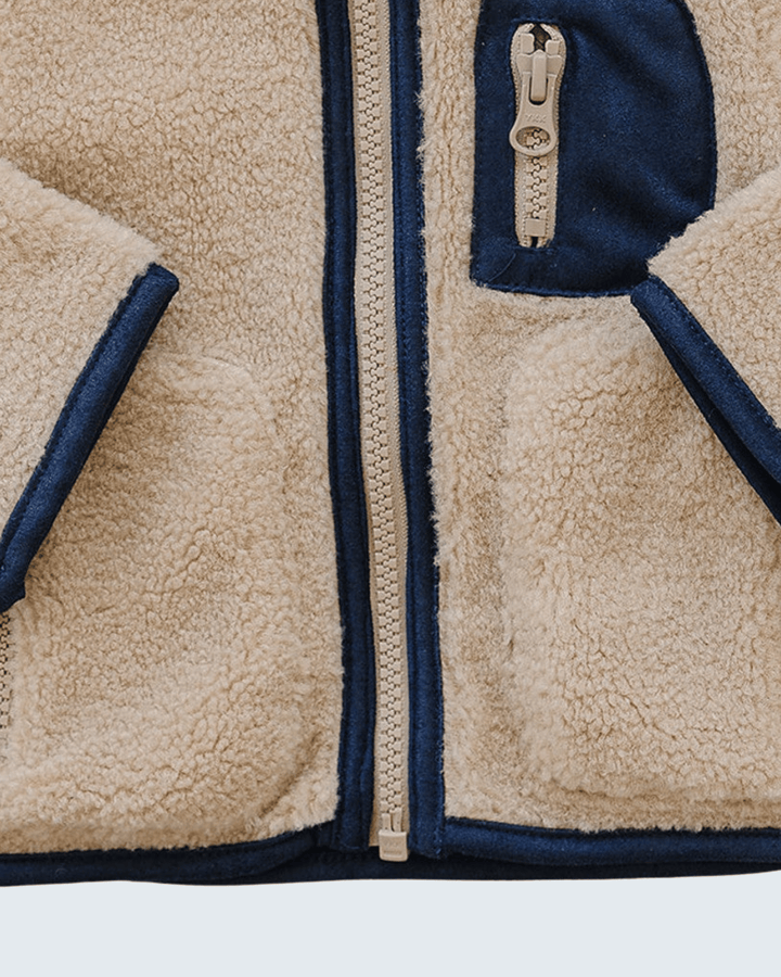 Oatmeal Sherpa Zip-Up Jacket