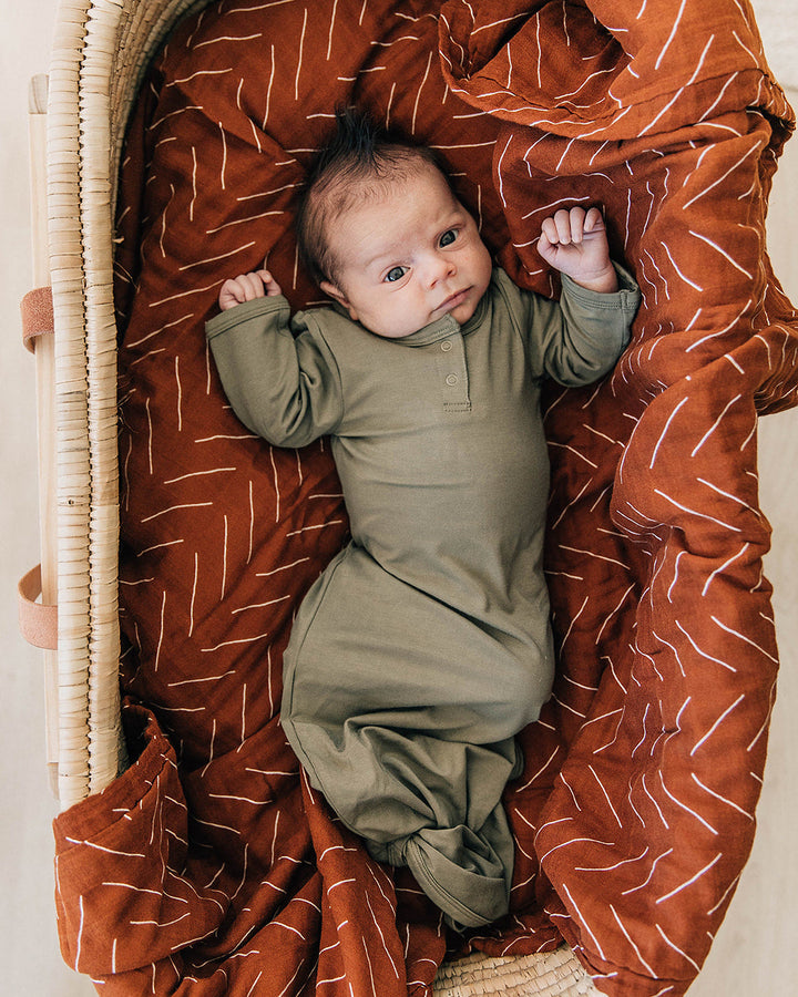 Olive Bamboo Knot Gown
