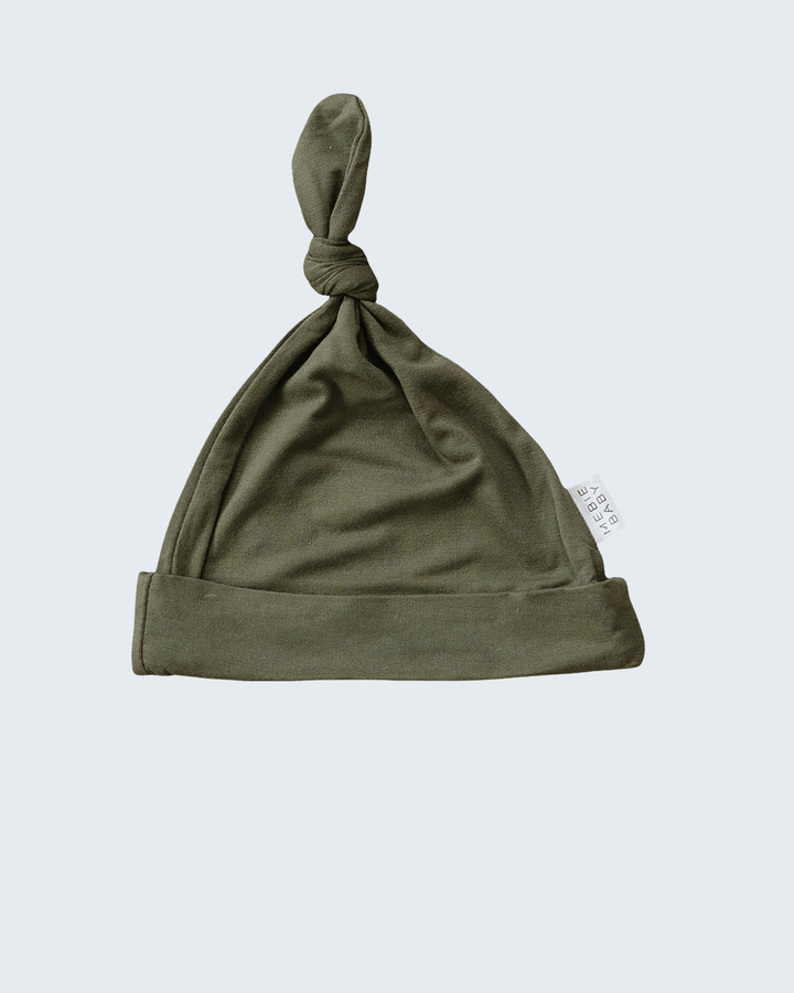Olive bamboo knot hat