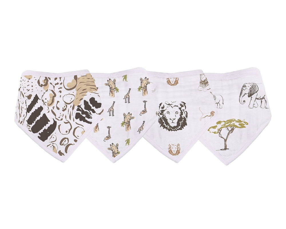 On The Savannah Bamboo Bandana Bibs 4 Pack