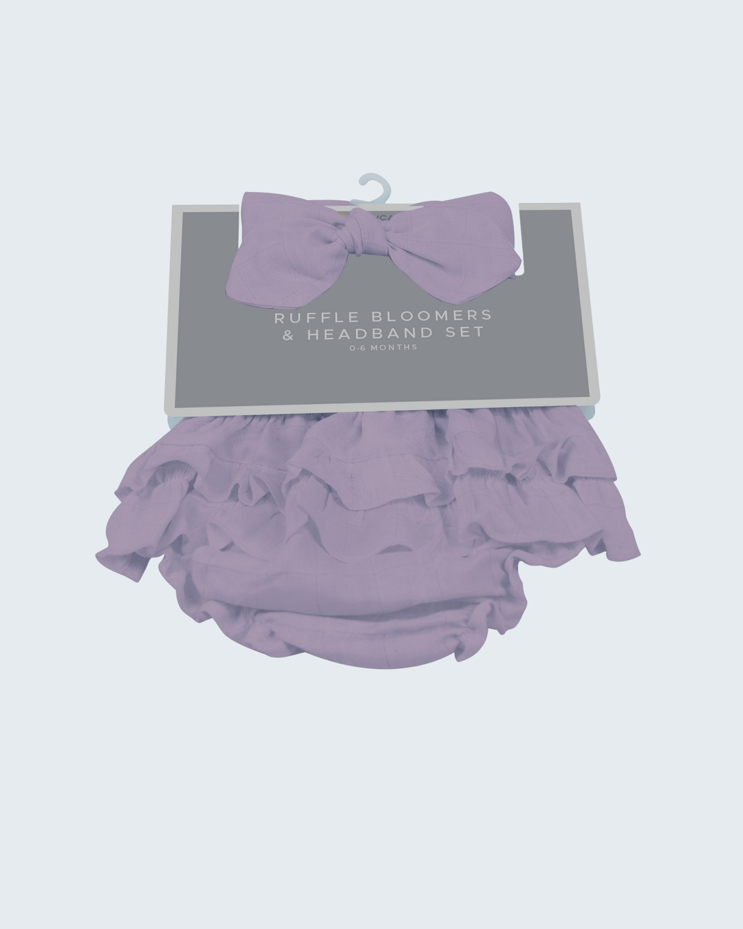 Lavender ruffle bloomers and headband set with bow