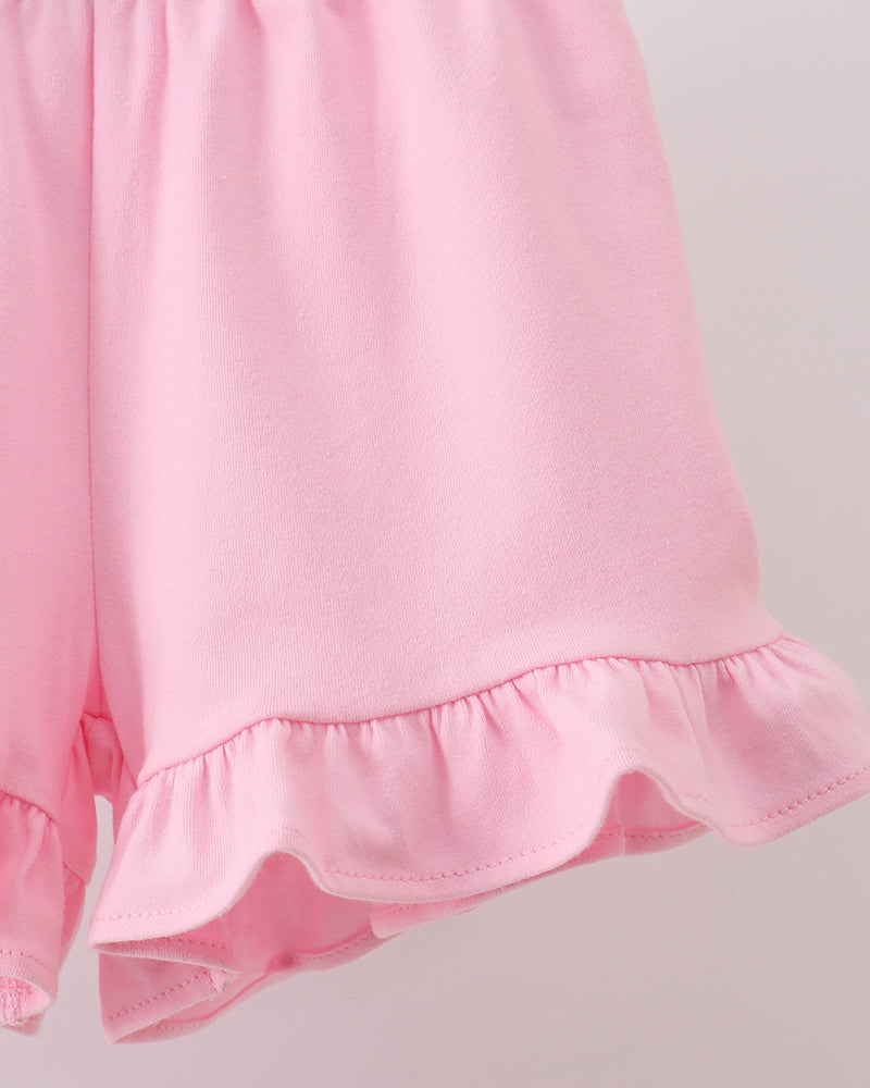 Pink ruffle shorts
