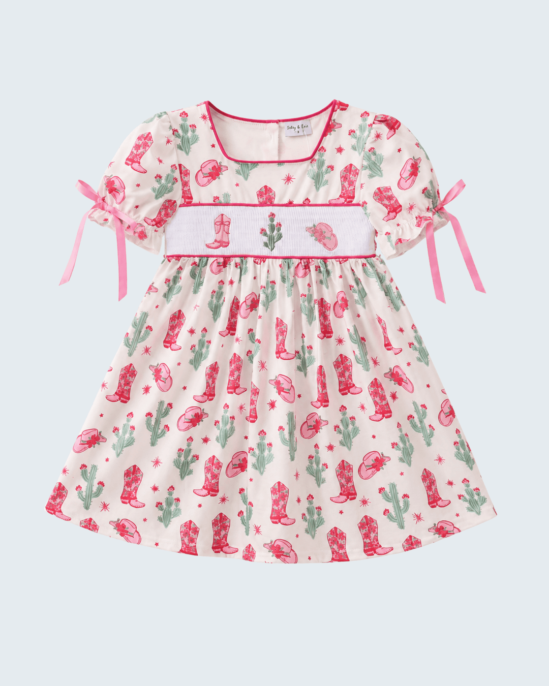 Pink Boots Smocked Dress