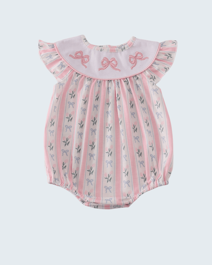 Pink Bow Embroidered Bow Bubble