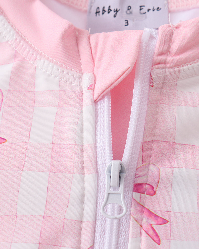Swim top with zipper