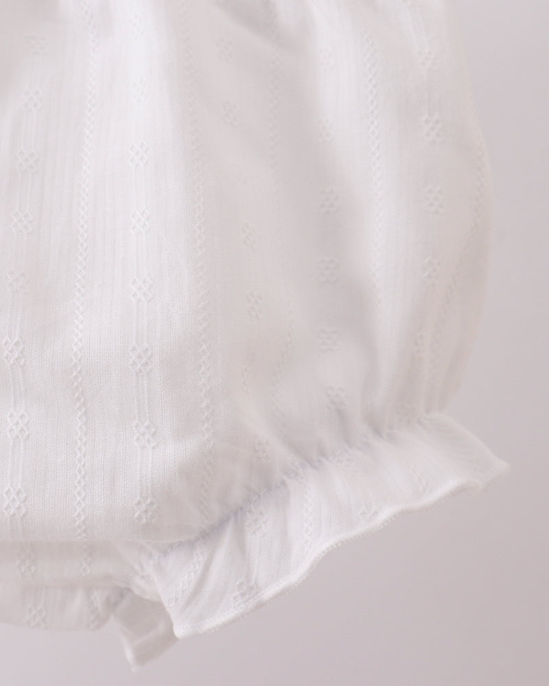 Close up image of white bloomers