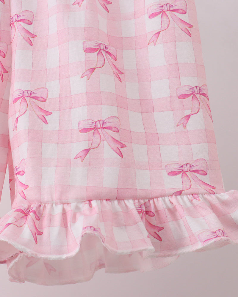 Pink Bow Ruffle fabric