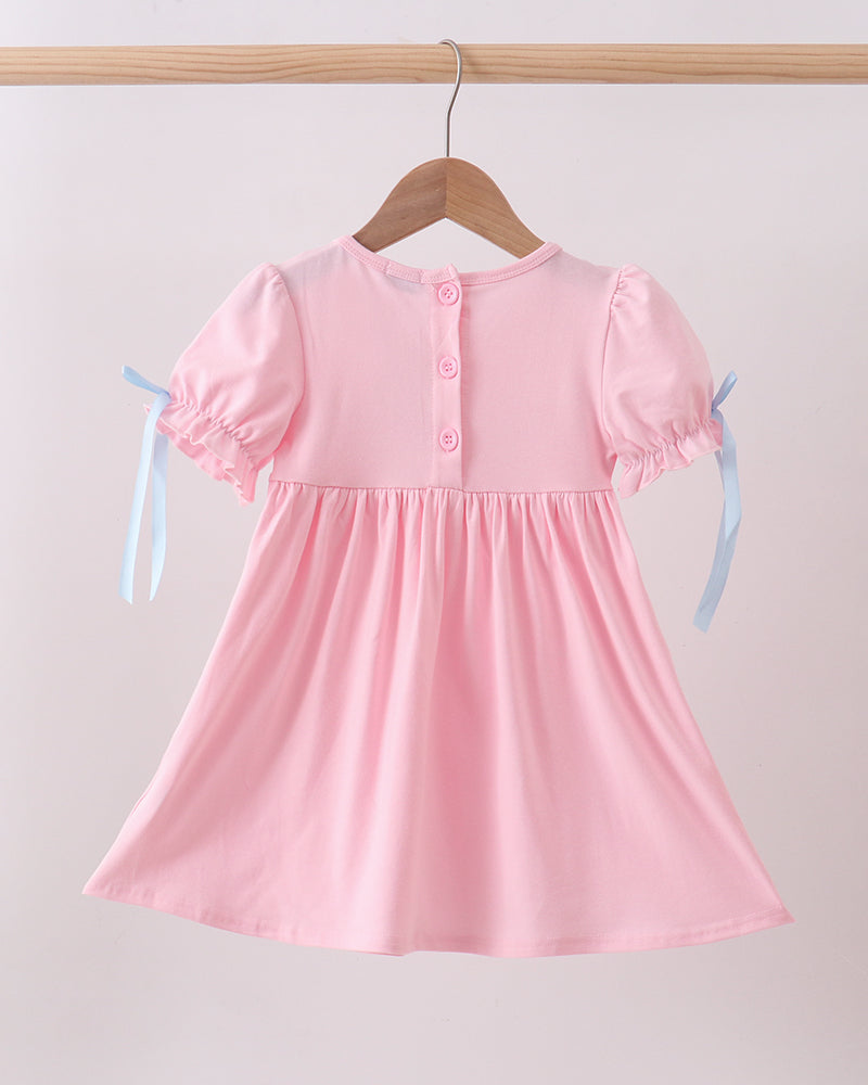 Pink Carousel Smocked Ruffle Dress