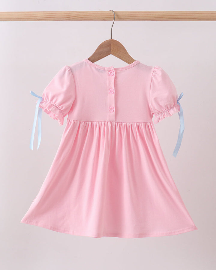 Pink Carousel Smocked Ruffle Dress