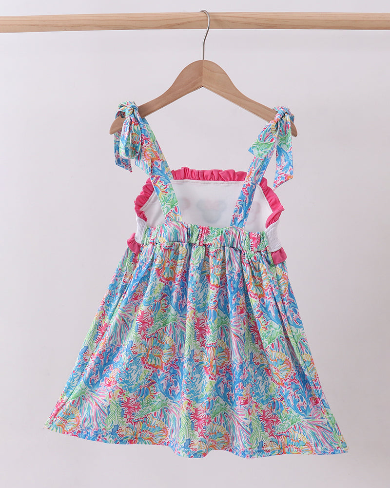 Pink Character Smocked Ruffle Dress