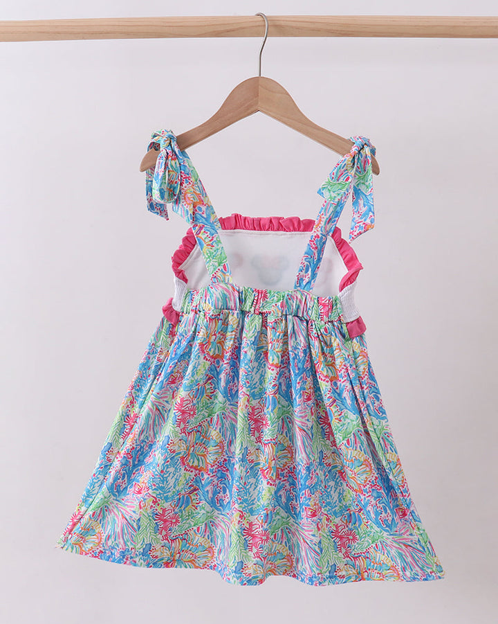 Pink Character Smocked Ruffle Dress