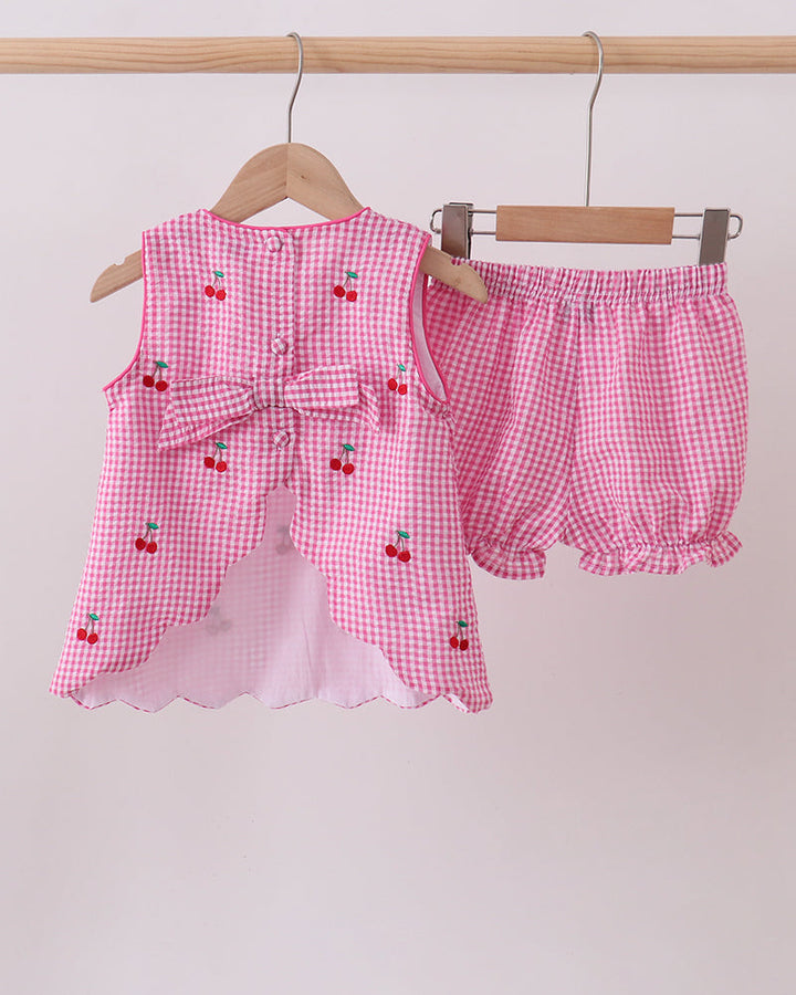Pink checkered children&