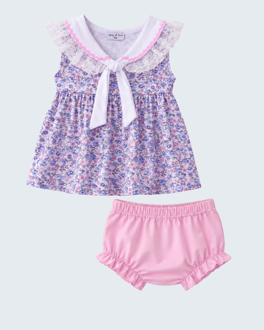 Pink Floral Lace Bloomer Set