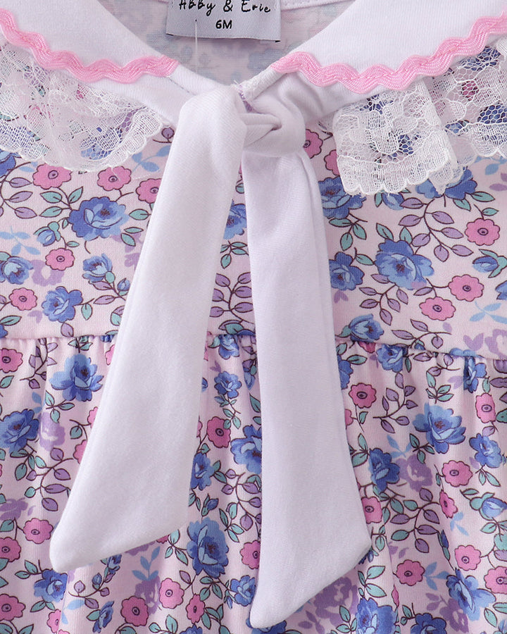 Floral dress with a bow detail and &