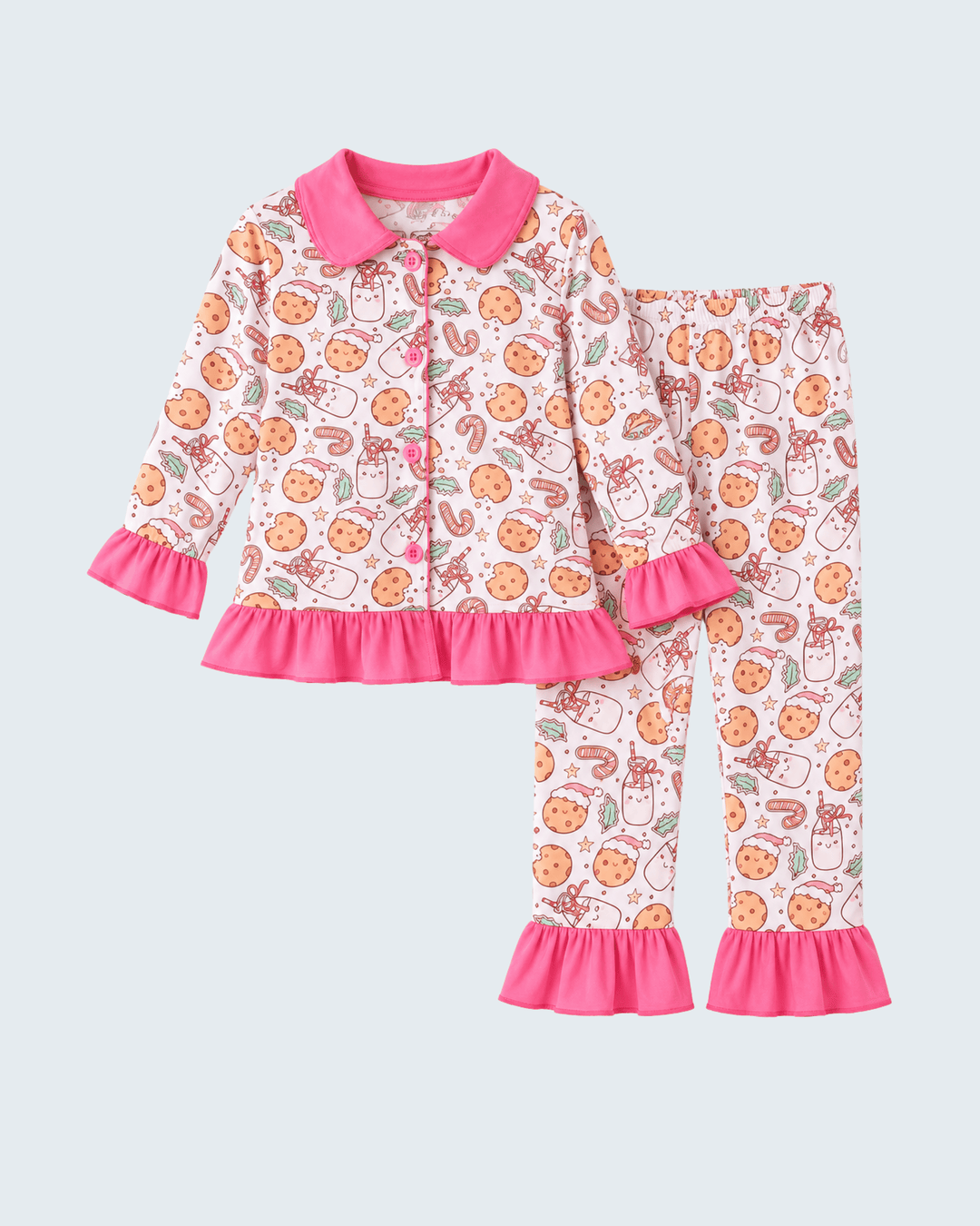 Pink Milk &amp; Cookies Bamboo Ruffle Pajamas