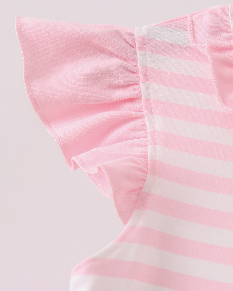 Pink ruffle cap sleeve