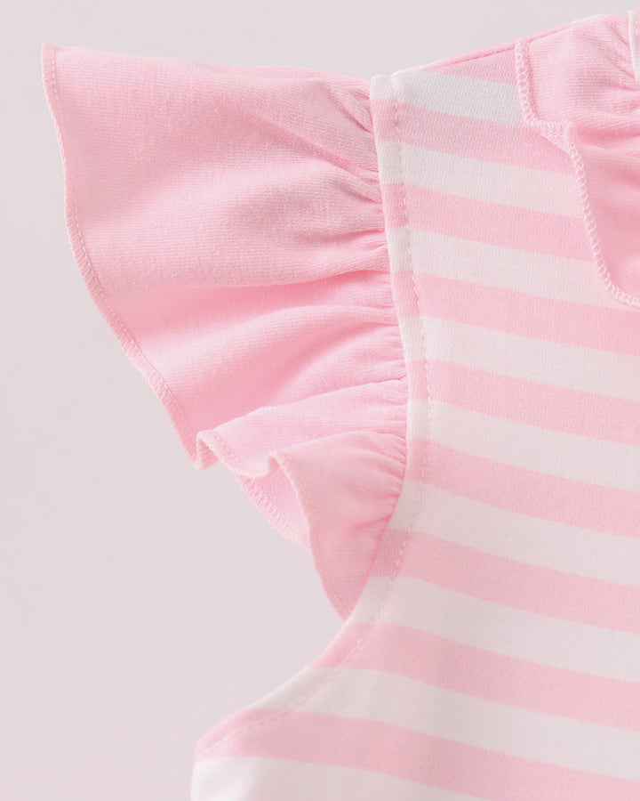 Pink ruffle cap sleeve