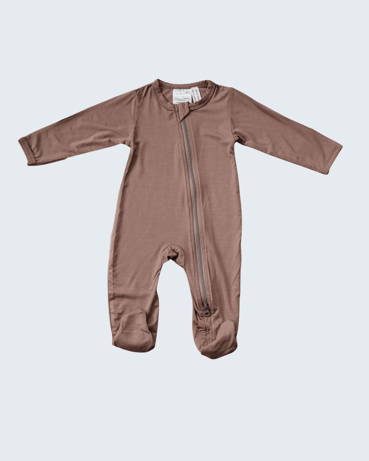 Plum zipper bamboo romper