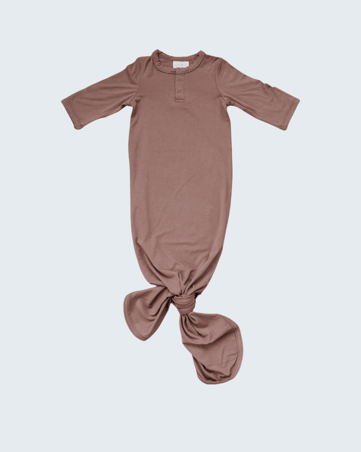 Plum newborn knot gown