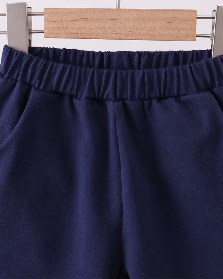Navy shorts with elastic waistband