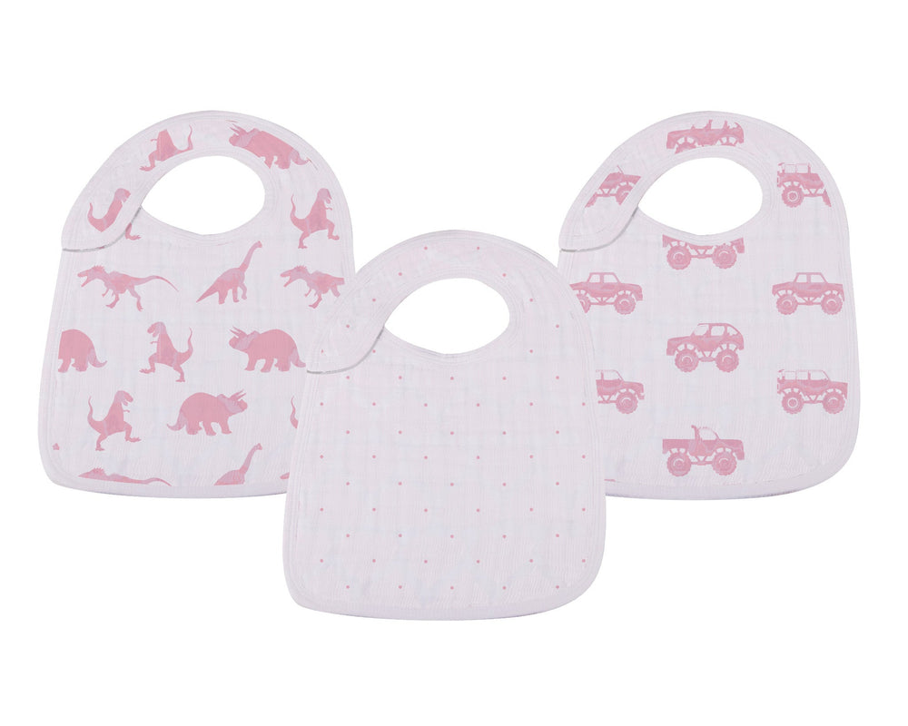 Pretty In Pink Bamboo Snap Bibs 3 Pack