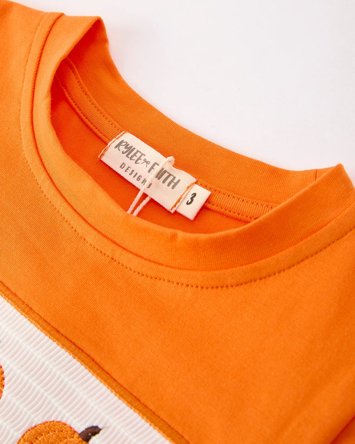 Orange crew-neck boys&