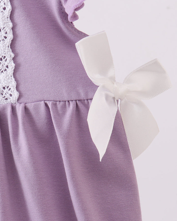 Lavender fabric with white bow