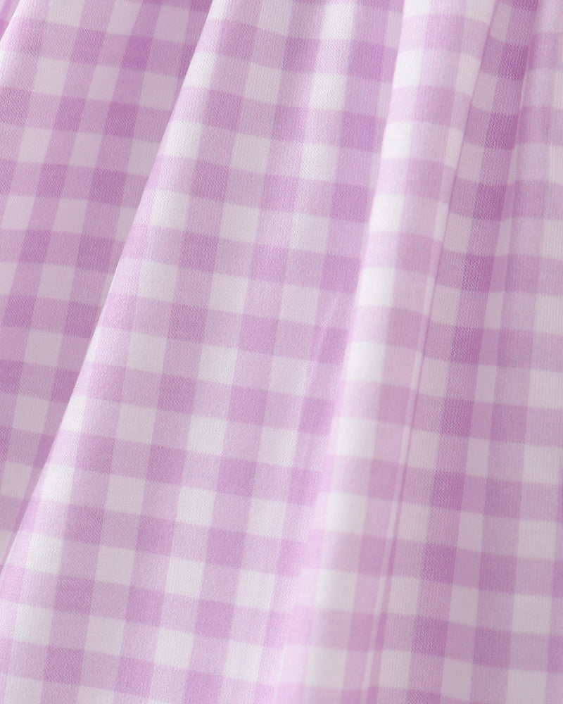 Purple gingham fabric