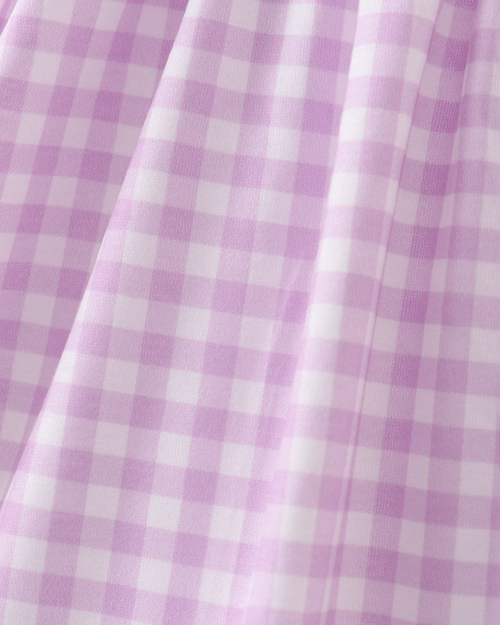 Purple gingham fabric