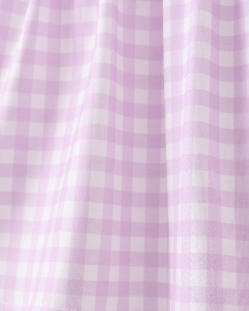 Purple gingham fabric