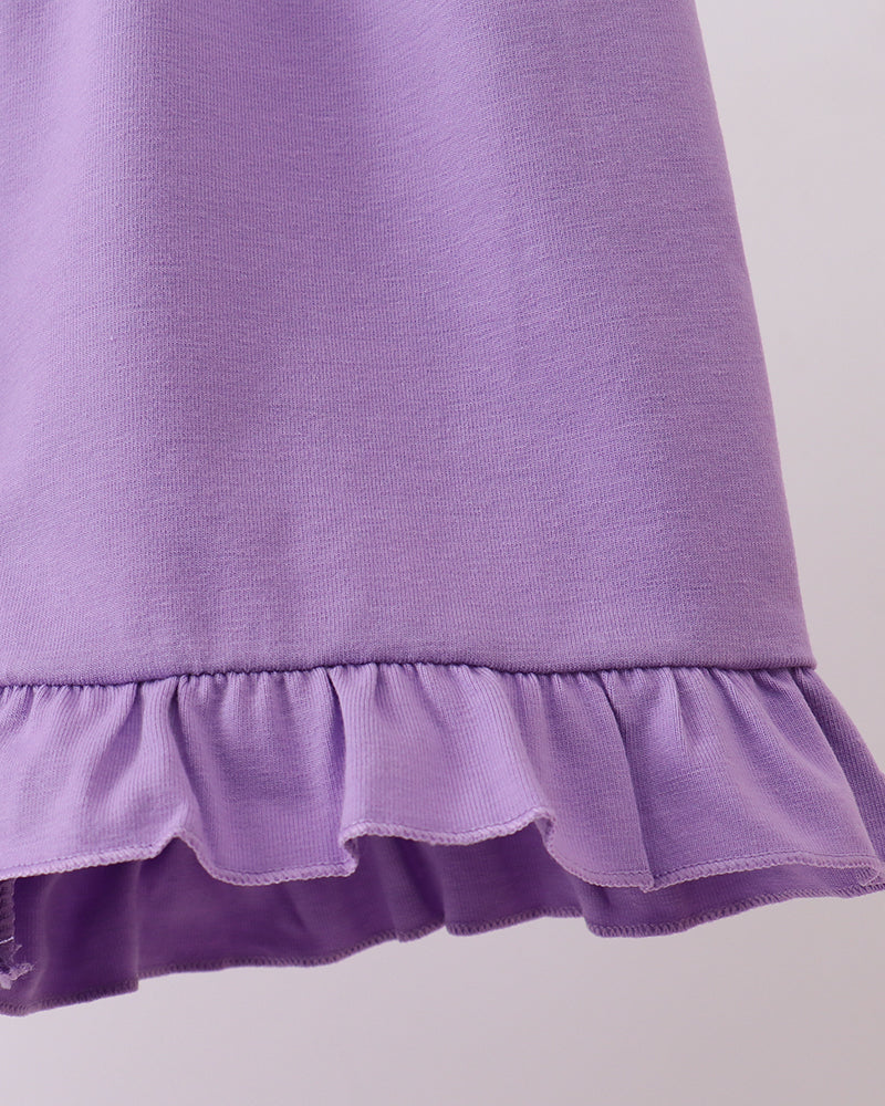 Close up image of purple shorts