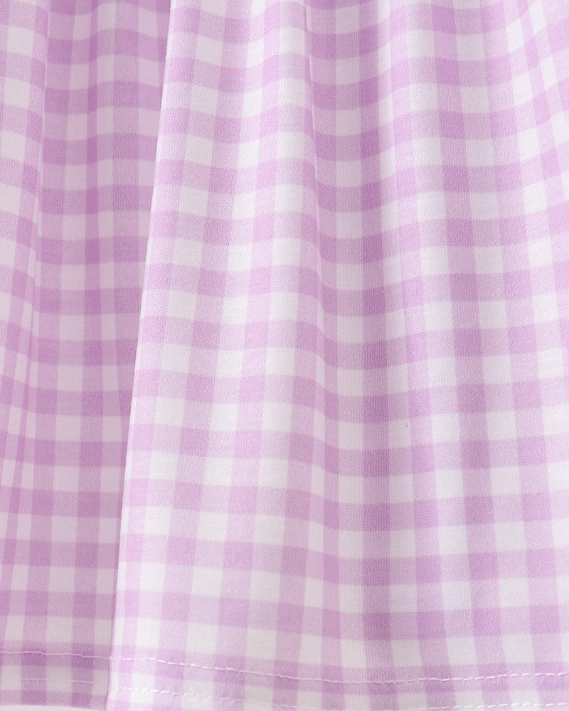 Purple gingham fabric