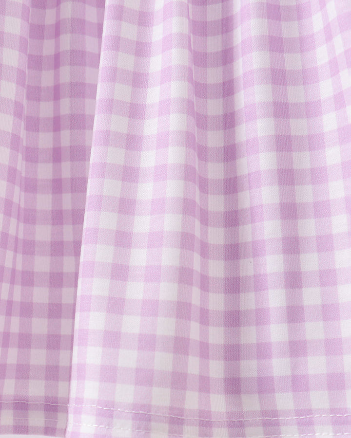 Purple gingham fabric