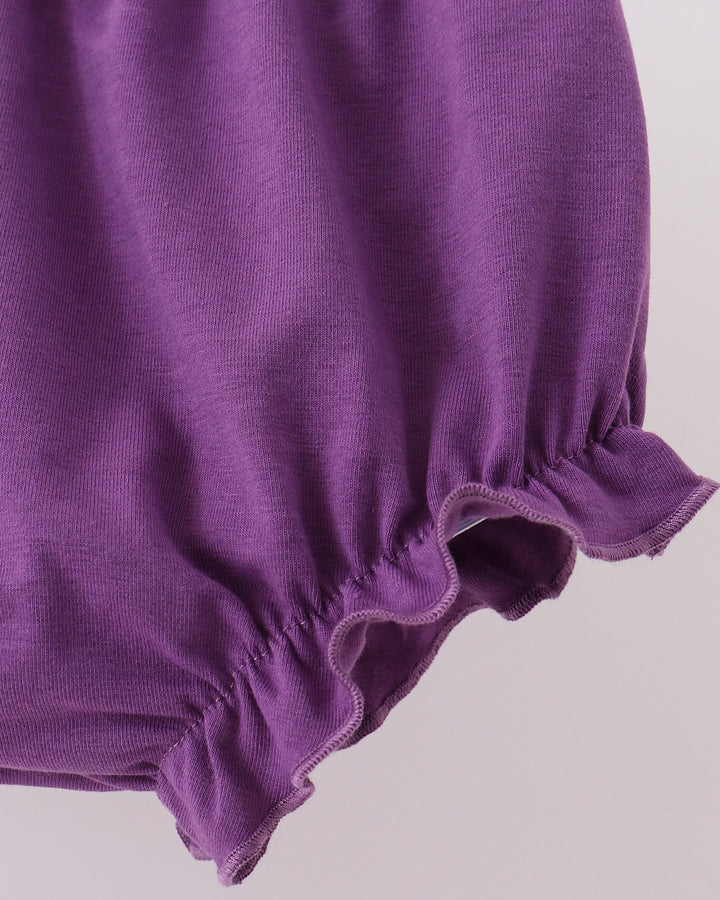 Purple Floral Smocked Top &amp; Bloomer Set