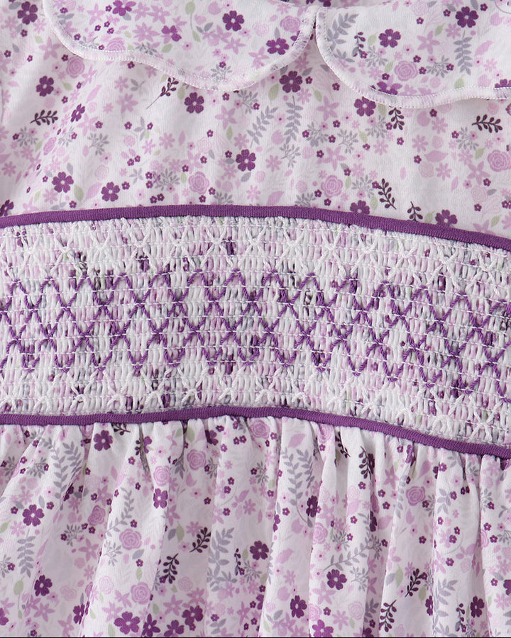 Purple Floral Smocked Tunic &amp; Pants Set