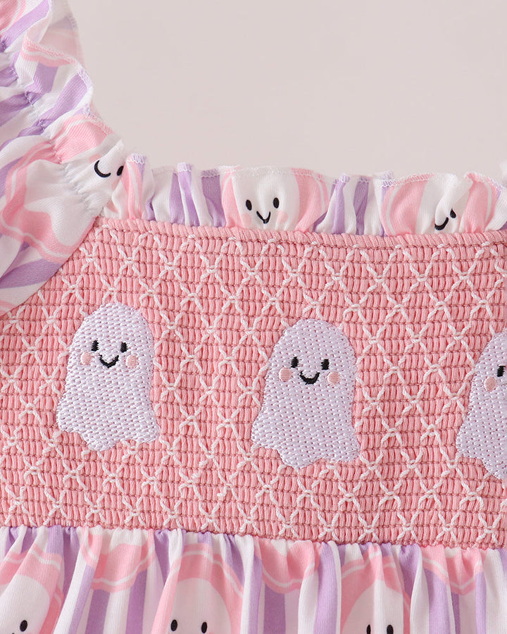 A close-up of a pink and lavender children&