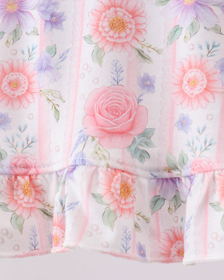 Floral fabric with ruffles