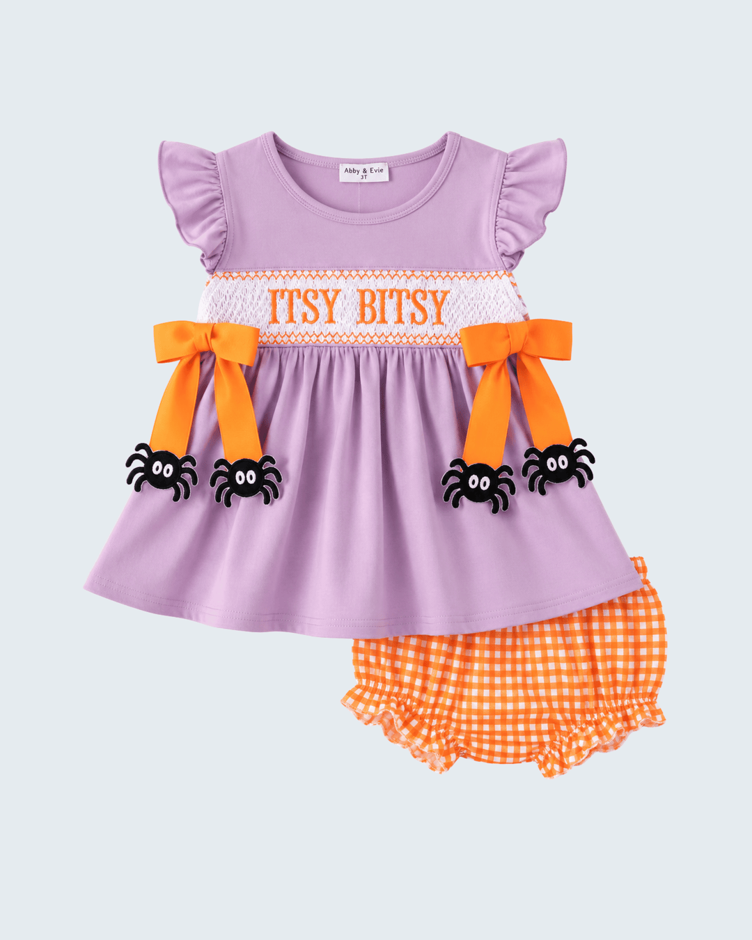 Purple Spider Smocked Ruffle Bloomer Set