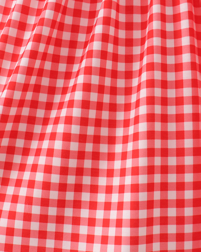 Red gingham fabric