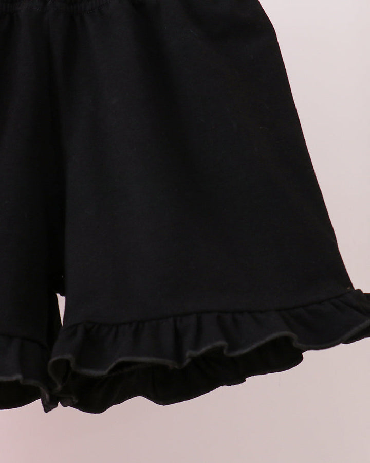 Black ruffle shorts