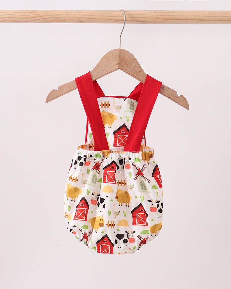 Red Farm Animal Print Bubble on wooden hanger