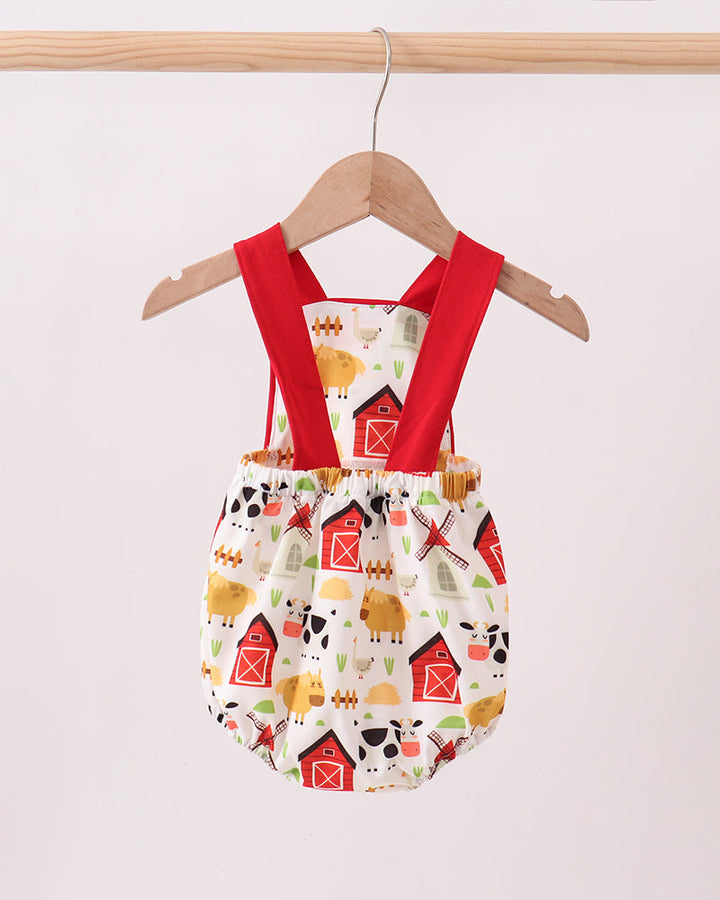 Red Farm Animal Print Bubble on wooden hanger