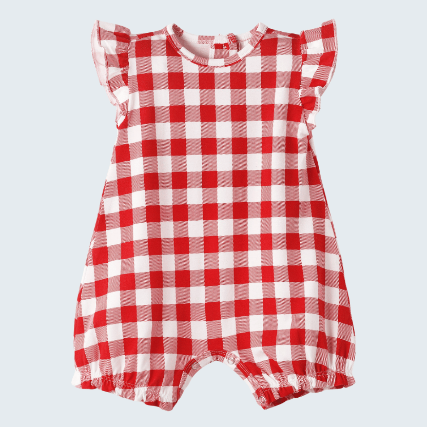 Picnic Plaid Soft Bamboo Shorty Romper