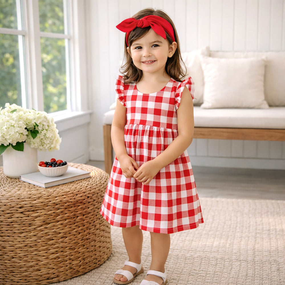 Picnic Plaid Soft Bamboo Flutter Dress